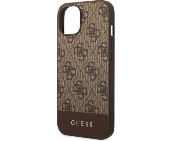 Guess PU 4G Stripe Case Защитный чехол для iPhone 14 / коричневый Чехлы - альтернативные