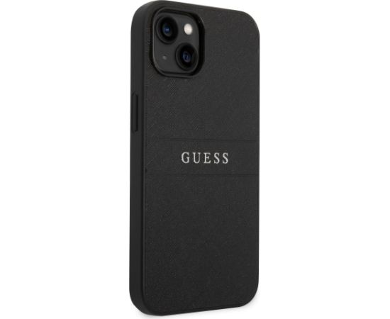 Guess PU Leather Saffiano Case Aizsargapvalks priekš iPhone 14 Plus / melns Neoriģinālie Maciņi