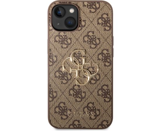 Guess PU 4G Metal Logo Case Aizsargapvalks priekš iPhone 14 / brūns Neoriģinālie Maciņi