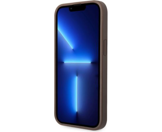 Guess PU 4G Metal Logo Case Aizsargapvalks priekš iPhone 14 / brūns Neoriģinālie Maciņi