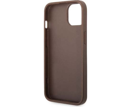 Guess PU 4G Metal Logo Case Aizsargapvalks priekš iPhone 14 / brūns Neoriģinālie Maciņi