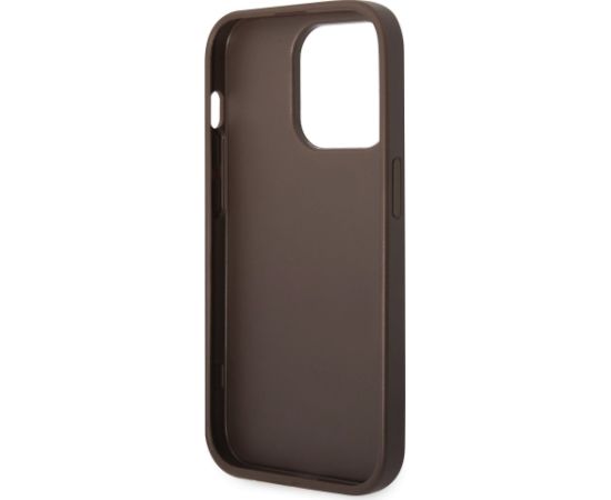 Guess PU 4G Stripe Case Aizsargapvalks priekš iPhone 14 Pro Max / brūns Neoriģinālie Maciņi