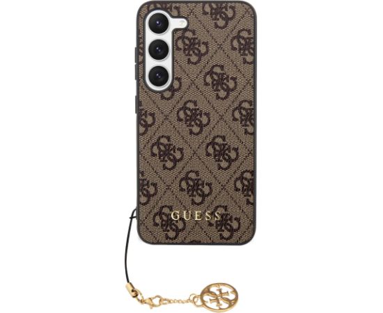 Guess 4G Charm Case Aizsargapvalks priekš Samsung Galaxy S23 / brūns Neoriģinālie Maciņi