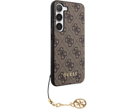 Guess 4G Charm Case Aizsargapvalks priekš Samsung Galaxy S23 / brūns Neoriģinālie Maciņi