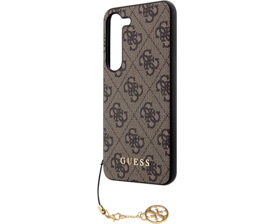 Guess 4G Charm Case Aizsargapvalks priekš Samsung Galaxy S23 / brūns Neoriģinālie Maciņi