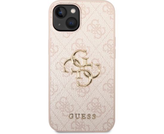 Guess PU 4G Metal Logo Case Aizsargapvalks priekš iPhone 14 / rozā Neoriģinālie Maciņi