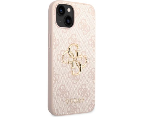 Guess PU 4G Metal Logo Case Aizsargapvalks priekš iPhone 14 / rozā Neoriģinālie Maciņi