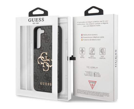 Guess PU 4G Metal Logo Case Защитный чехол для Samsung Galaxy S23 / серый Чехлы - альтернативные
