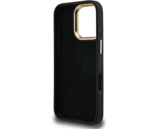 Guess PU 4G Metal Logo Stand Camera Frame Case Защитный чехол для iPhone 16 Pro Max / чёрный Чехлы - альтернативные