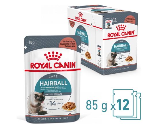 ROYAL CANIN FCN Hairball Care chunks in gravy - wet cat food - 12x85 g Kaķu konservi