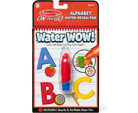MELISSA & DOUG Water Wow! Ūdens krāsojamā grāmata – Alfabēts Radošās rotaļlietas