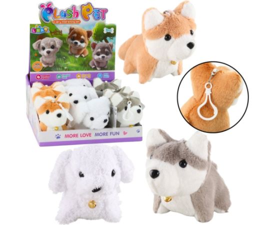 Leantoys Pluszowy Piesek Z Kręcącym Ogonkiem Brelok Zawieszka Мягкие игрушки