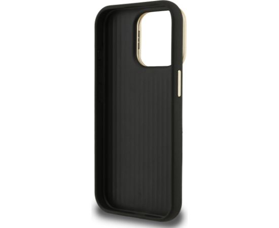 Guess PU Grained 4G Logo Stand Camera Frame Case Защитный чехол для iPhone 15 Pro Max / чёрный Чехлы - альтернативные