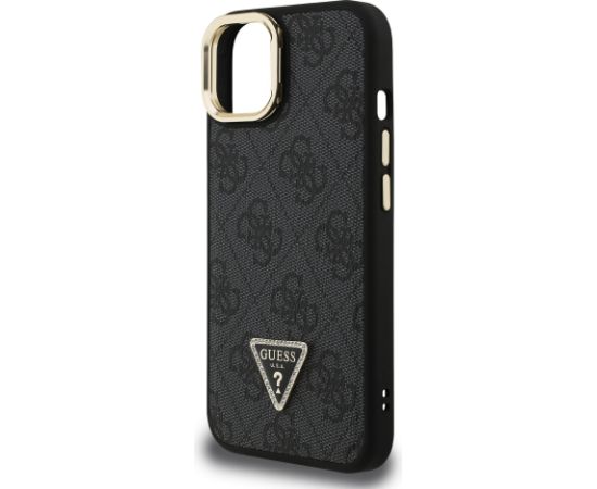 Guess PU 4G Strass Triangle Logo Stand Camera Frame MagSafe Case Защитный чехол для iPhone 13 / чёрный Чехлы - альтернативные