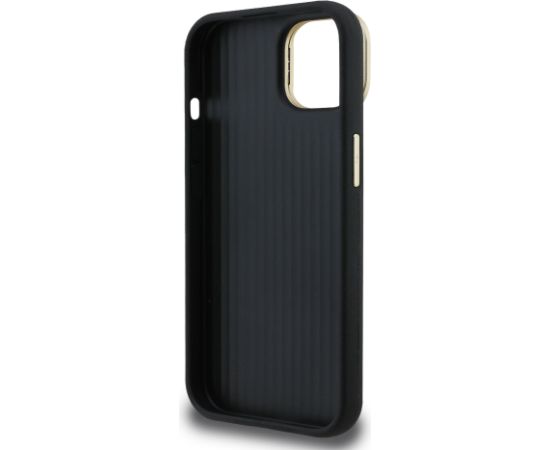 Guess PU Grained 4G Logo Stand Camera Frame Case Aizsargapvalks priekš iPhone 13 / melns Neoriģinālie Maciņi