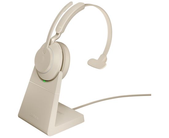 Jabra Evolve2 65 USB-A UC Chrg stand Mono - Beige Austiņas