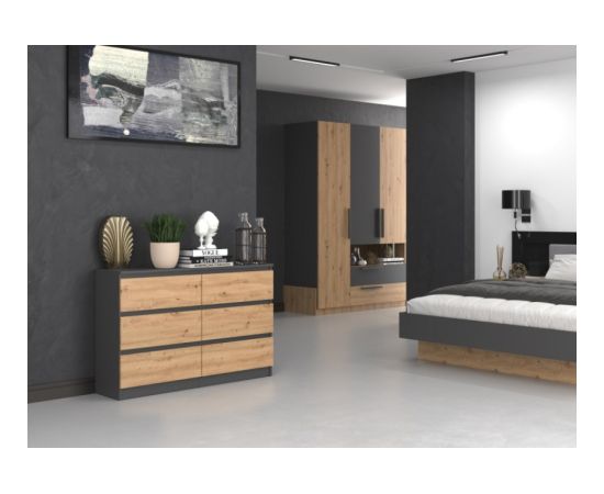 Top E Shop Topeshop M6 120 ANTRACYT/ART chest of drawers Jaunumi -Dārzam