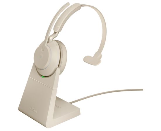 Jabra Evolve2 65 USB-C Beige MS Chrg stand Mono Austiņas