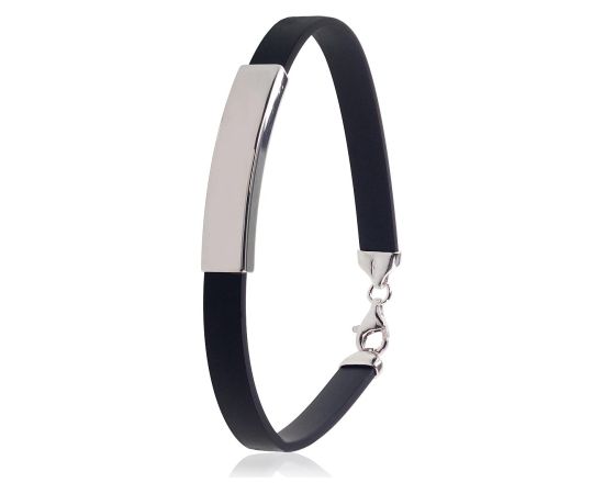 Серебряный браслет #2600362(PRh-Gr), Серебро 925°, родий (покрытие), длина: 20 см, 7.7 гр. Viriešiem