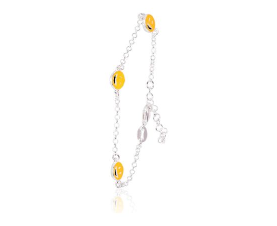 Sudraba aproce #2600253_ML-Y+ML-BK+ML-W, Sudrabs 925°, Juvelieru emalja, garums: 14 cm, 3.3 gr.  "Orio" kolekcija