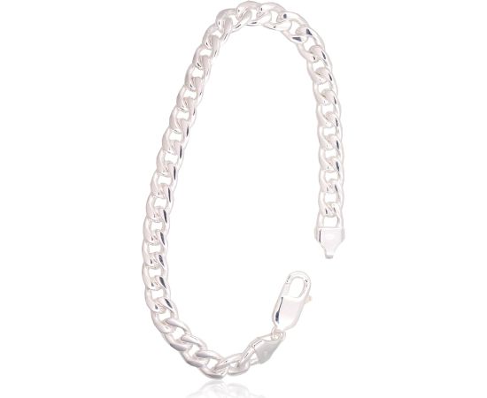 Sudraba ķēdīte Kartjē 7 mm #2400139-bracelet, Sudrabs 925°, garums: 22 cm, 25.2 gr. Viriešiem