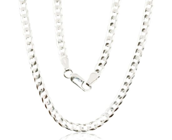 Sudraba ķēdīte Kartjē 3.9 mm, dimantu apstrādājums #2400070, Sudrabs 925°, garums: 60 cm, 13.4 gr. Viriešiem