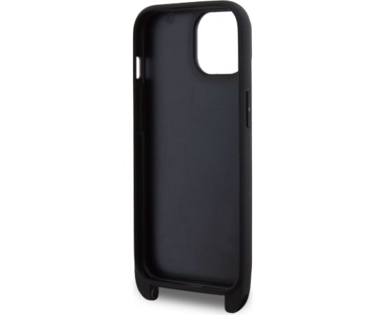 Karl Lagerfeld Saffiano Crossbody Strap Metal Karl and Choupette Защитный чехол для iPhone 15 / чёрный Чехлы - альтернативные