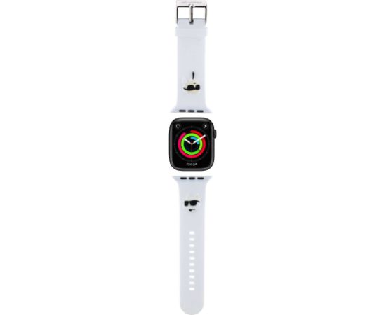 Karl Lagerfeld Karl and Choupette Head NFT Ремешек для часов для Apple Watch 38/40/41 / белый Smart pūlksteņu aksesuāri