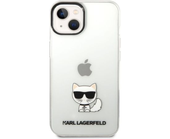 Karl Lagerfeld Choupette Logo Case Aizsargapvalks priekš iPhone 14 Plus / caurspīdīgs Neoriģinālie Maciņi