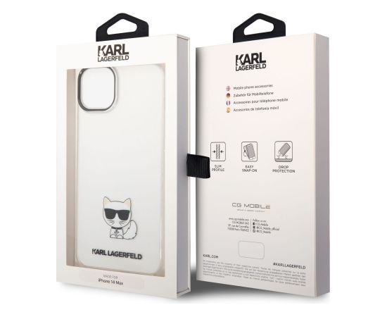Karl Lagerfeld Choupette Logo Case Aizsargapvalks priekš iPhone 14 Plus / caurspīdīgs Neoriģinālie Maciņi