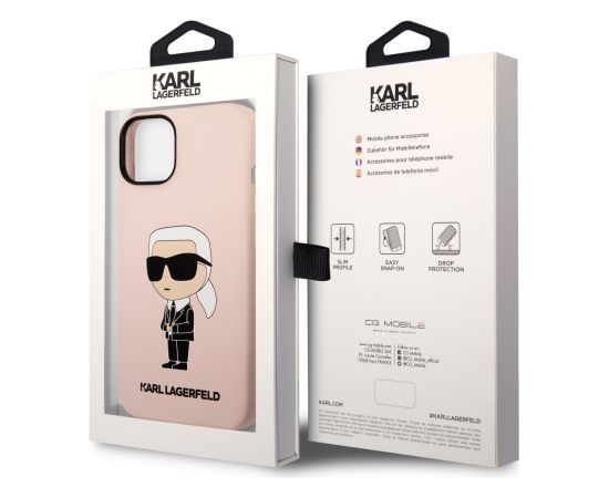 Karl Lagerfeld Liquid Silicone Ikonik NFT Case Защитный чехол для iPhone 14 Plus / розовый Чехлы - альтернативные