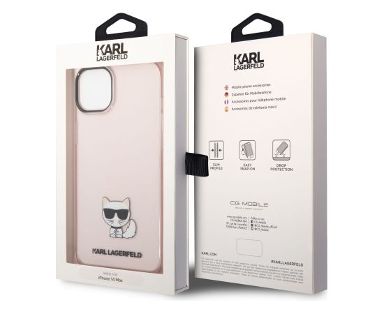 Karl Lagerfeld Choupette Logo Case Защитный чехол для iPhone 14 Plus / розовый Чехлы - альтернативные