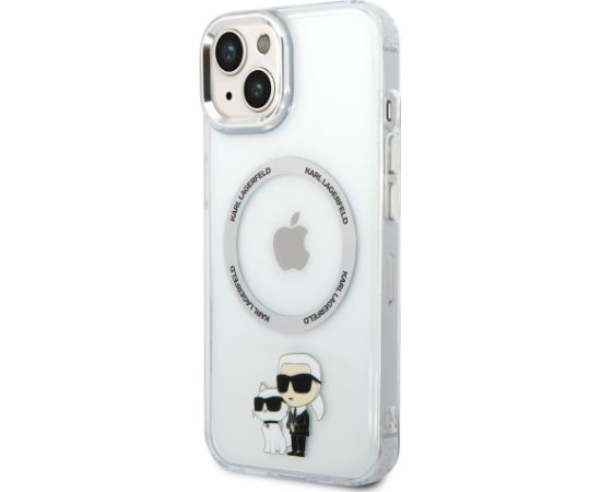 Karl Lagerfeld IML Karl and Choupette MagSafe Case Aizsargapvalks priekš iPhone 15 / caurspīdīgs Neoriģinālie Maciņi