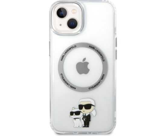 Karl Lagerfeld IML Karl and Choupette MagSafe Case Aizsargapvalks priekš iPhone 15 / caurspīdīgs Neoriģinālie Maciņi
