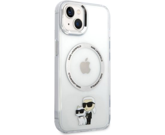 Karl Lagerfeld IML Karl and Choupette MagSafe Case Aizsargapvalks priekš iPhone 15 / caurspīdīgs Neoriģinālie Maciņi
