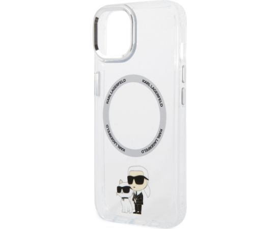 Karl Lagerfeld IML Karl and Choupette MagSafe Case Aizsargapvalks priekš iPhone 15 / caurspīdīgs Neoriģinālie Maciņi
