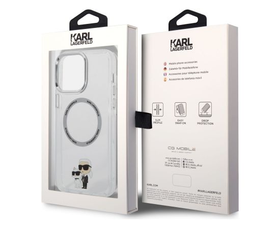 Karl Lagerfeld IML Karl and Choupette MagSafe Case Aizsargapvalks priekš iPhone 13 Pro Max / caurspīdīgs Neoriģinālie Maciņi