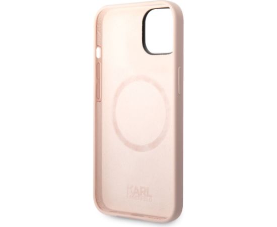 Karl Lagerfeld and Choupette Liquid Silicone Case Aizsargapvalks priekš iPhone 14 Plus / rozā Neoriģinālie Maciņi
