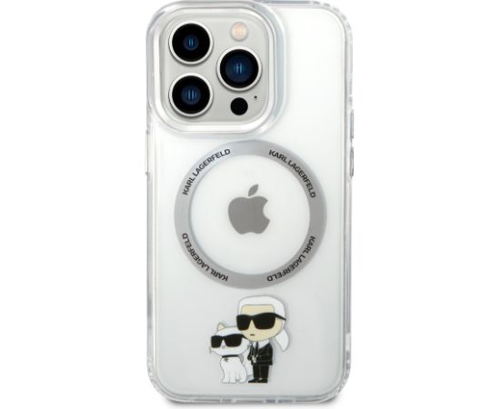 Karl Lagerfeld IML Karl and Choupette MagSafe Case Aizsargapvalks priekš iPhone 13 Pro / caurspīdīgs Neoriģinālie Maciņi