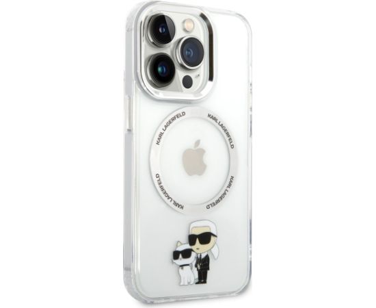 Karl Lagerfeld IML Karl and Choupette MagSafe Case Aizsargapvalks priekš iPhone 13 Pro / caurspīdīgs Neoriģinālie Maciņi