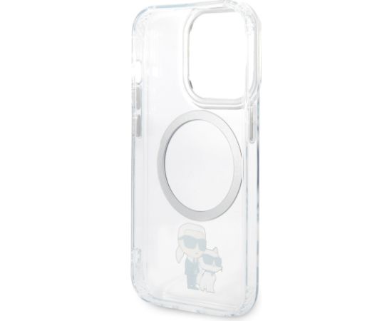 Karl Lagerfeld IML Karl and Choupette MagSafe Case Aizsargapvalks priekš iPhone 13 Pro / caurspīdīgs Neoriģinālie Maciņi