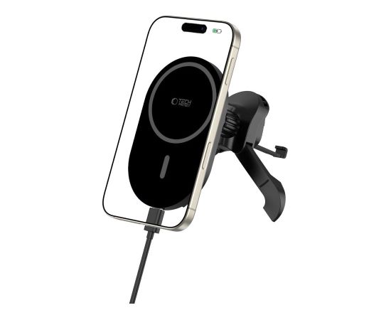 Tech-Protect MM15W-V6 Magnētiskais MagSafe turētājs automašīnas ventilācijas atverei - melns Telefonu Turētāji Auto Velo Moto