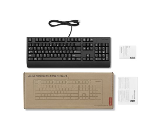 Lenovo Preferred Pro II USB Keyboard-US Euro Keyboard Wired US Euro Black USB-A Клавиатуры