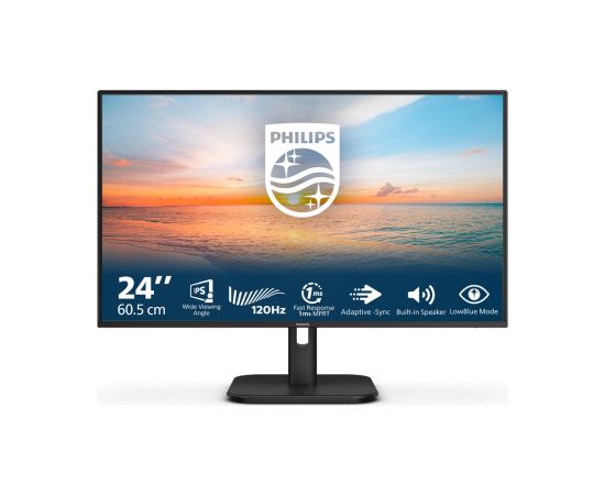 Philips 24E1N1200A/00 23.8 " IPS 16:9 120 Hz 4 ms 1920 x 1080 pixels 300 cd/m² HDMI ports quantity 1 Black Monitori