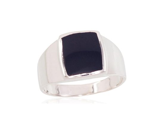 Sudraba gredzens #2101578_ON, Sudrabs 925°, Onikss, Izmērs: 19, 7.4 gr. Viriešiem