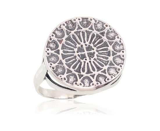 Sudraba gredzens #2101396(POx-Bk), Sudrabs 925°, oksids (pārklājums), Izmērs: 17.5, 3.9 gr. Sieviešu