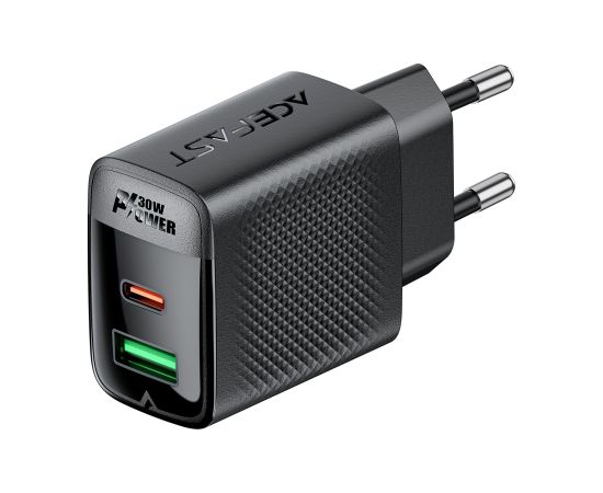 Сетевая зарядка Acefast A98 30W GaN USB-C/USB-A черная Зарядные устройства