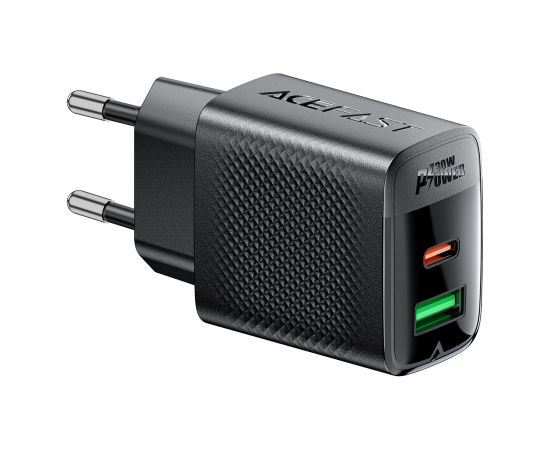 Сетевая зарядка Acefast A98 30W GaN USB-C/USB-A черная Зарядные устройства