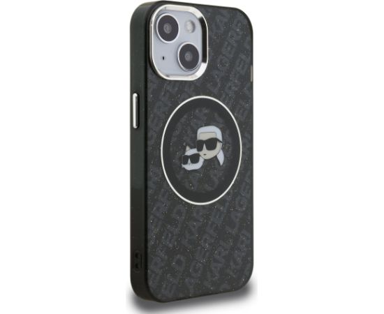 Karl Lagerfeld IML K&CH Heads Repeated Logo MagSafe Case Aizsargapvalks priekš iPhone 15 / melns Neoriģinālie Maciņi