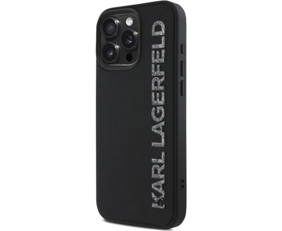 Karl Lagerfeld 3D Rubber Glitter Logo Case Защитный чехол для iPhone 15 Pro / чёрный Чехлы - альтернативные
